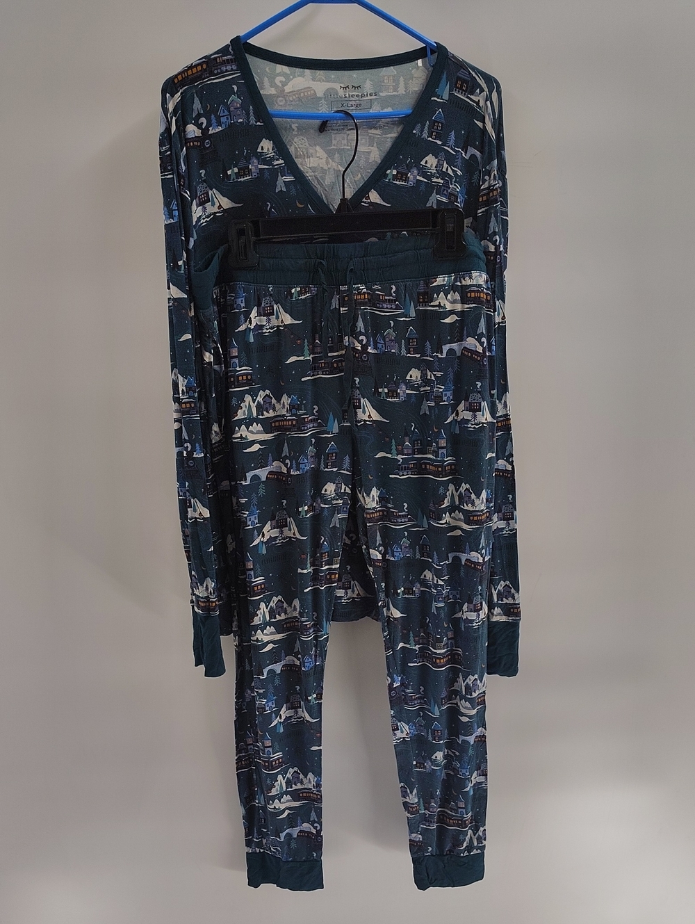 Little SleepiesTrain Snow Lunaluxe Bamboo Pajama Set XL